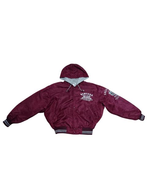 Other Designers VINTAGE BE HOT EMBROIDERED BASEBALL VARSITY HOODIE