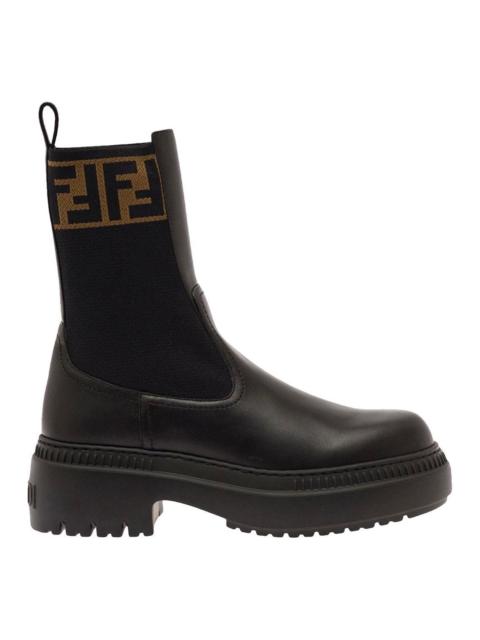 FENDI Leather biker boots