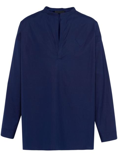 Prada triangle-logo cotton shirt