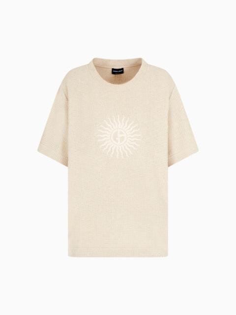 GIORGIO ARMANI COTTON T-SHIRT WITH EMBROIDERY