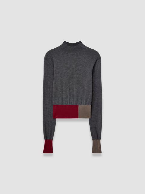 JOSEPH Overlay Cashair Mock Neck Jumper