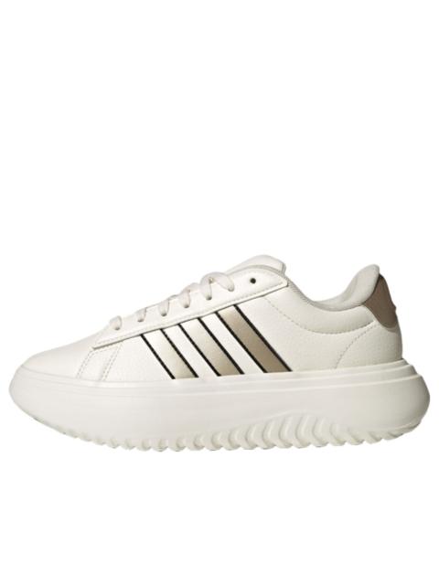adidas (WMNS) adidas Grand Court Platform Shoes 'Chalk White Cyber Metallic' JS2944