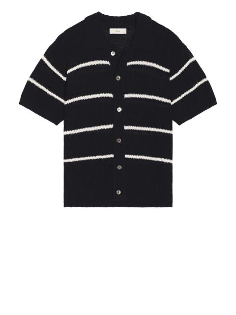 Dunst Shaker Stitch Open Collared Cardigan