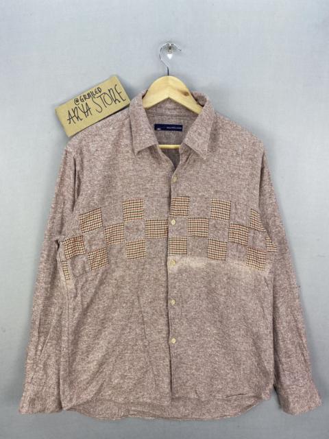 Japanese Brand - Mulholland Houndstooth Patchwork Flannel Shirt