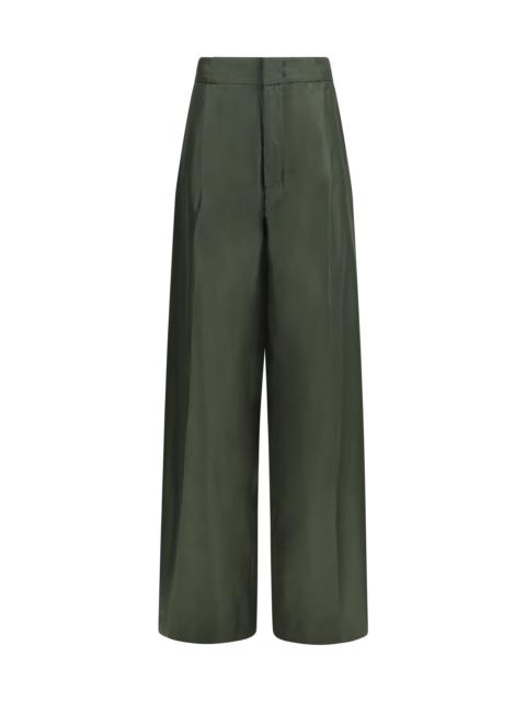 SA SU PHI Sa Su Phi Bogart Silk Twill Trousers Military Green