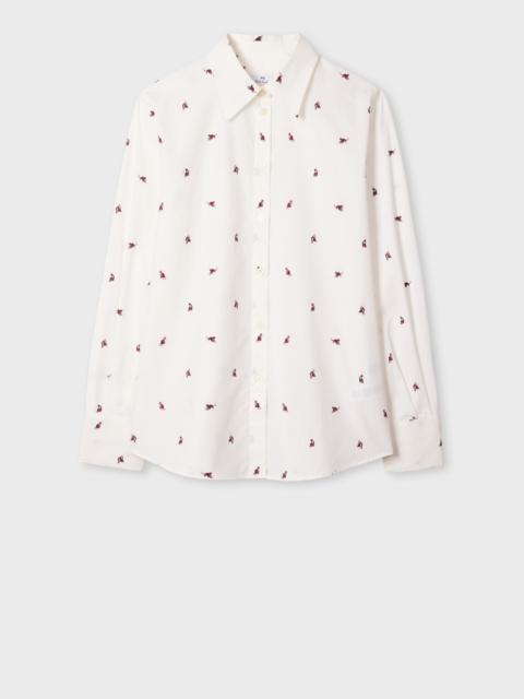 Paul Smith Women's Ecru 'Ditsy Cat' Cotton Shirt