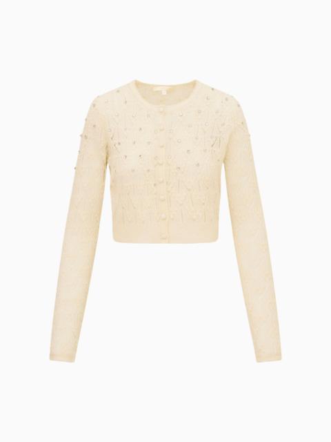 LoveShackFancy Calico Embellished Pointelle Cardigan