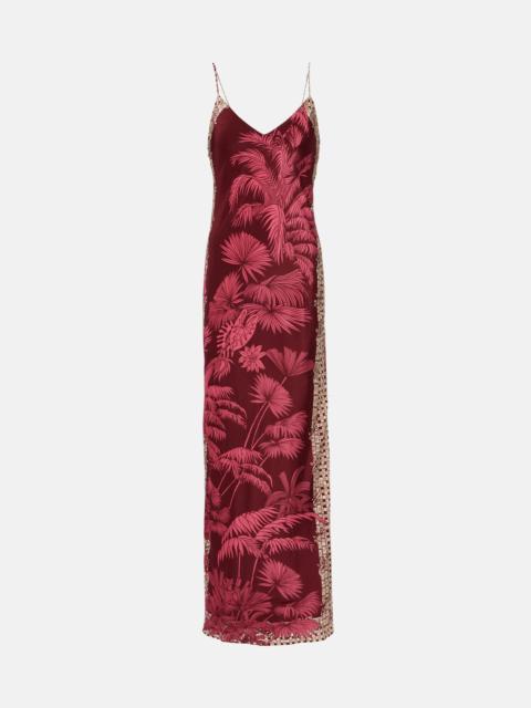 Johanna Ortiz Printed silk slip dress