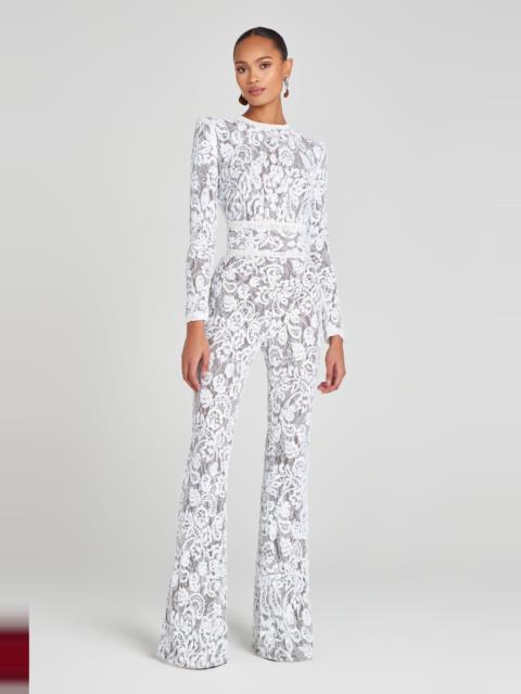 NADINE MERABI Bella White Dark Nude Jumpsuit