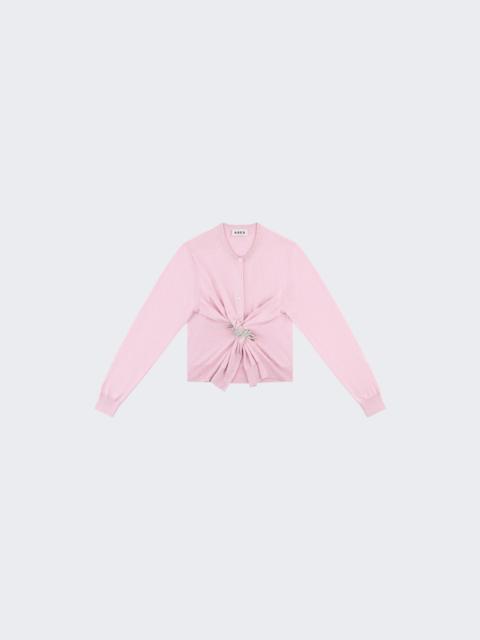 AREA Crystal Knot Sweater Pastel Pink