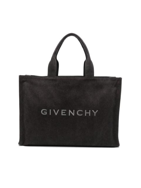 logo-embroidered tote bag