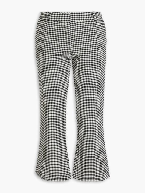 Marni Gingham wool-blend twill kick-flare pants