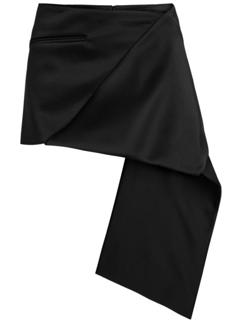 courrèges Courrèges Folded Asymmetric Satin Mini Skirt