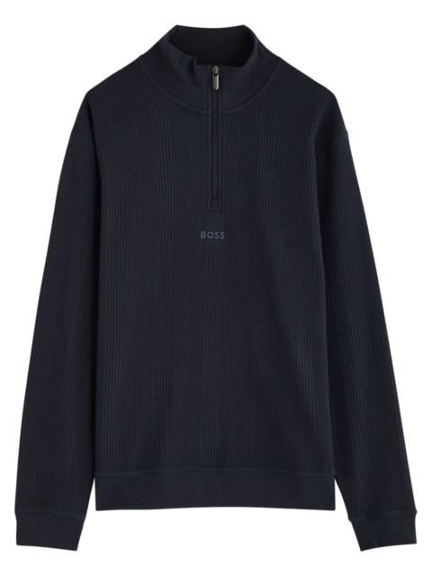 Boss Half-zip Cotton-blend Sweatshirt