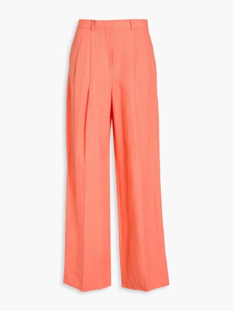 Theory Pleated linen wide-leg pants