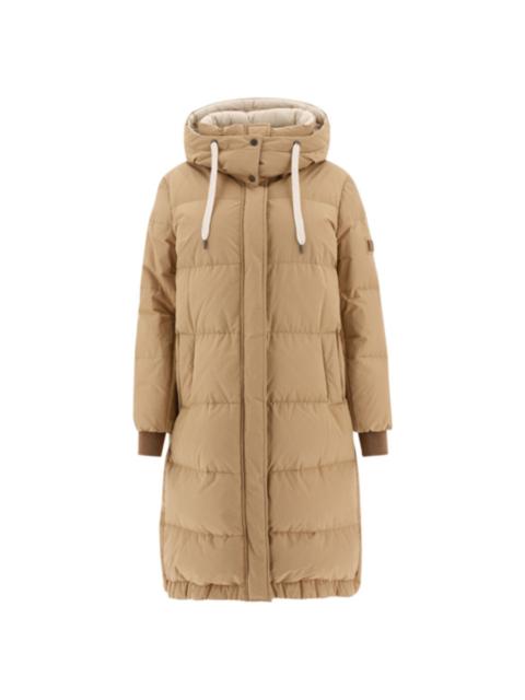 Brunello Cucinelli Brunello Cucinelli Almond Quilted Hooded Long Coat