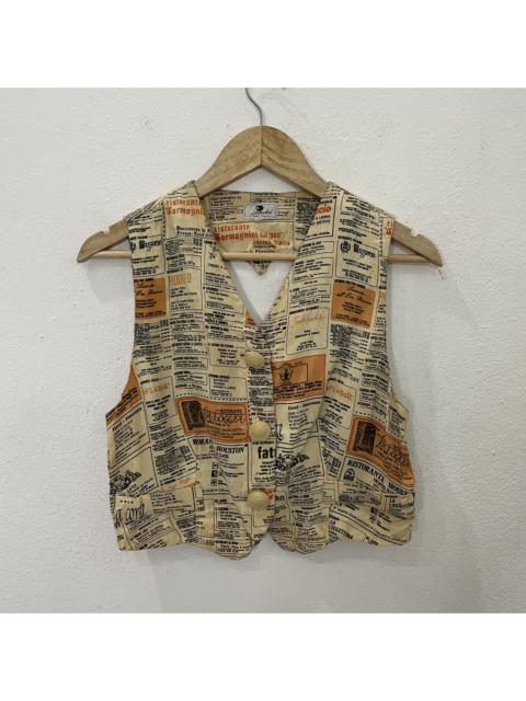 Other Designers Italian Designers - Vintage Pamela News Paper Motive Vest
