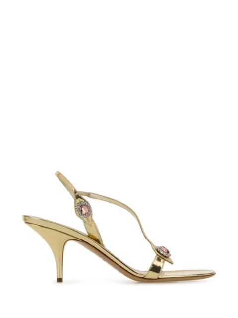 FERRAGAMO Salvatore Ferragamo Women Gold Leather Sibilla Sandals