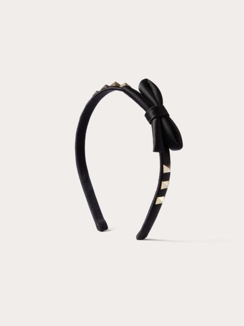 Valentino ROCKSTUD SATIN AND METAL HEADBAND