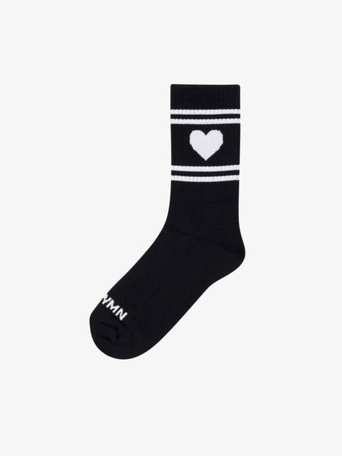 SPRWMN BLACK WITH WHITE HEART LES CHAUSSETTES