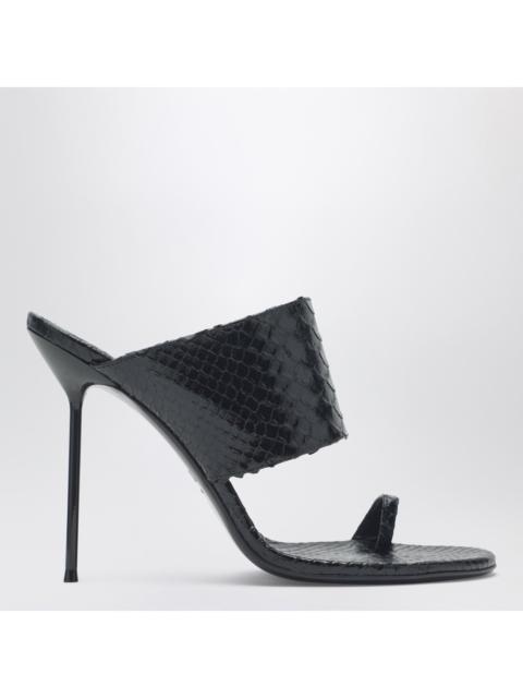 PARIS TEXAS Paris Texas Lidia Python-Effect Black Leather Thong Mule Women