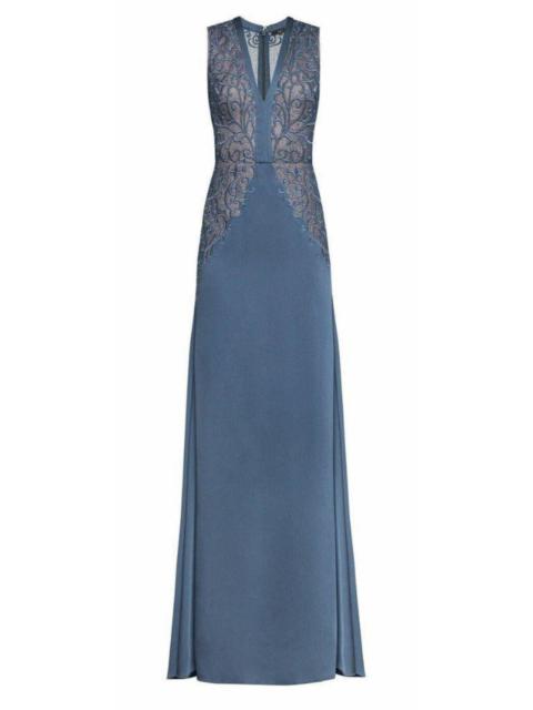 Other Designers Lace Embroidered Satin Gown