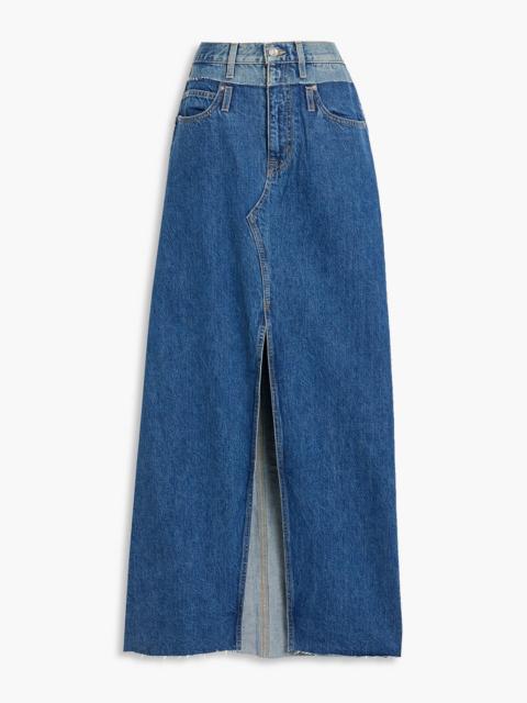 SLVRLAKE Dallas paneled denim maxi skirt
