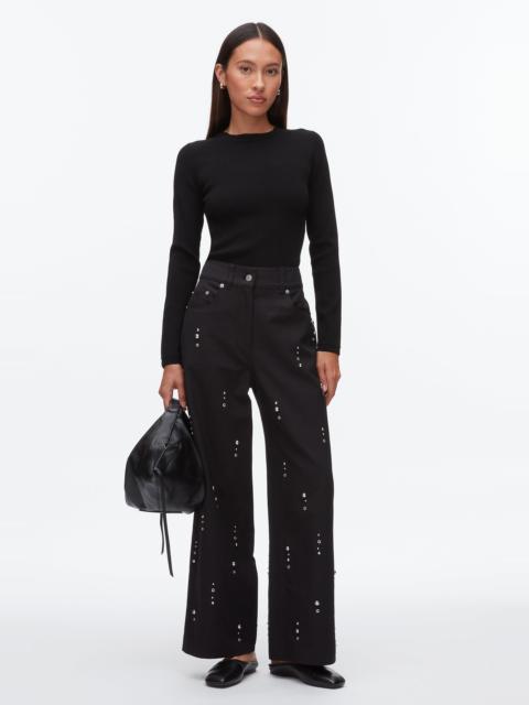 3.1 Phillip Lim Stud Embellished Wide Leg Pant