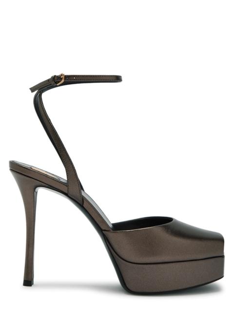 SAINT LAURENT Saint Laurent La Scandale 85 Metallic Leather Sandals