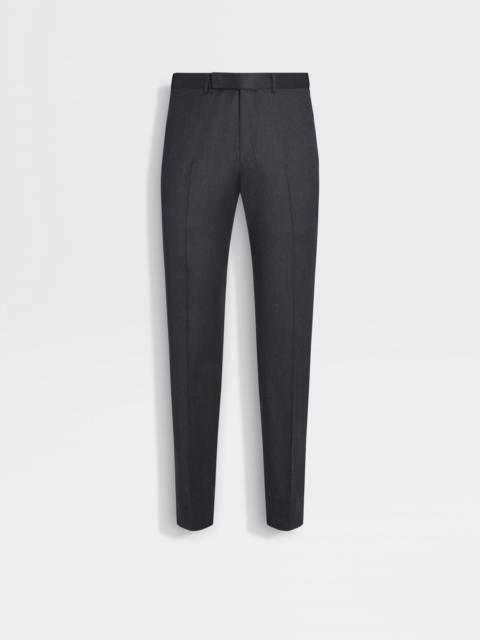 ZEGNA DARK GREY CENTOVENTIMILA WOOL PANTS