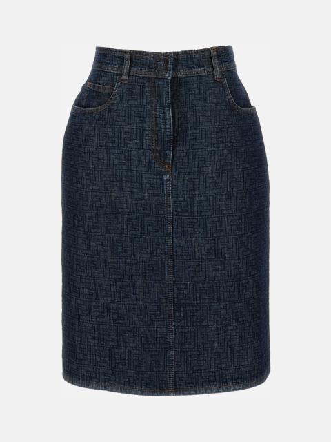 FENDI Fendi Women Ff Padded Denim Skirt