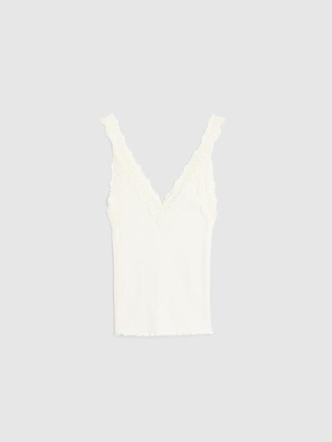Madewell Lace-Trim Ribbed V-Neck Tank