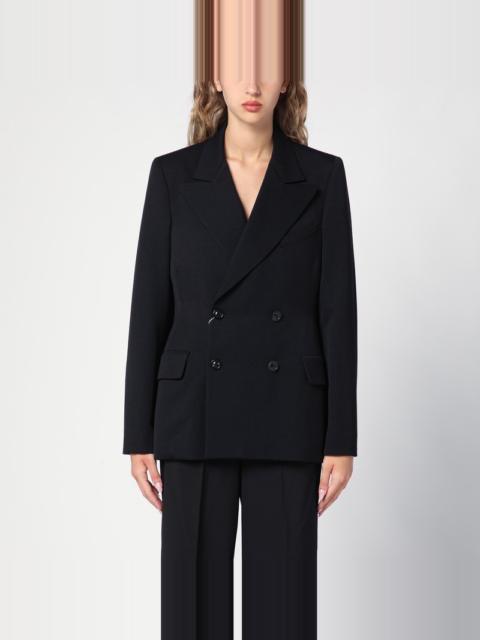 Black double-breasted jacket in wool