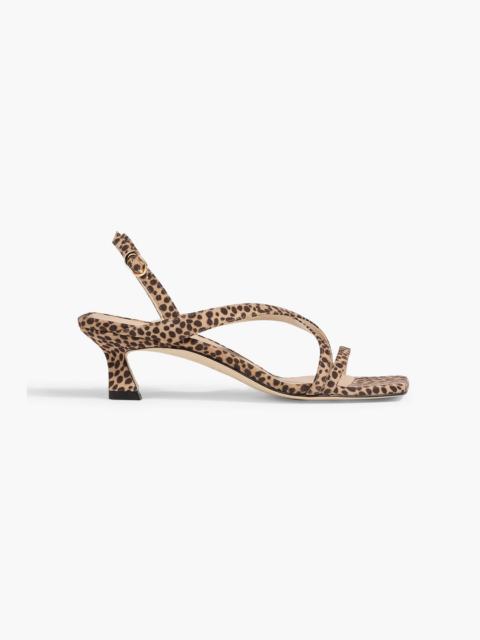 Stuart Weitzman Oasis 50 leopard-print nubuck slingback sandals