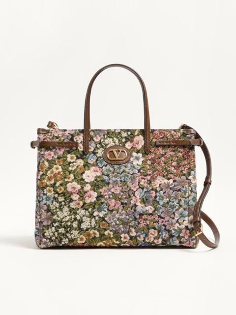 Valentino VALENTINO GARAVANI ANTIBES MEDIUM SHOPPING BAG IN APRES L'HIVER JACQUARD FABRIC