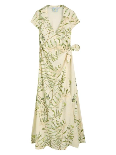 BERNADETTE Bernadette Mara Printed Linen-blend Midi Wrap Dress