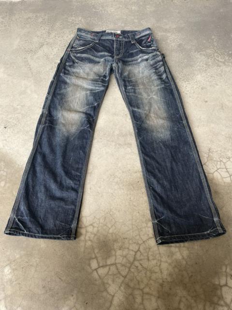 Other Designers Edwin Blue Trip Buckle Back Faded Jeans