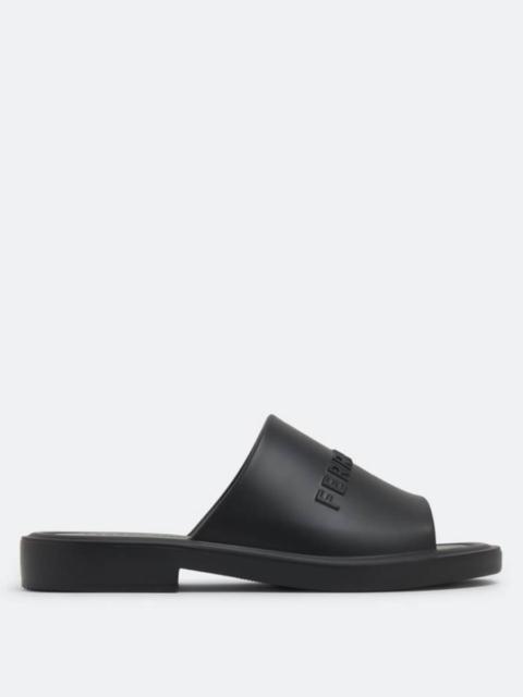 FERRAGAMO Ferragamo Giuneva Logo Embossed Slides, Size 7 C