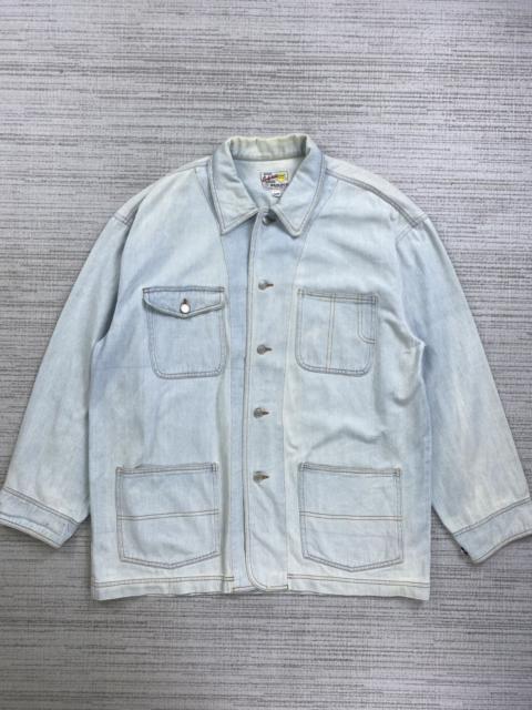 Other Designers Japanese Brand × Vintage - Vintage 80s Warlock Wash Denim Chore Jacket