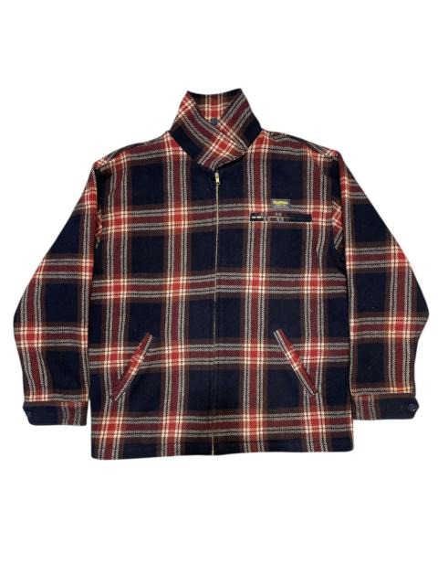 Other Designers Vintage OshKosh Zip Up Checkered Shadow Wool Flannel Jacket