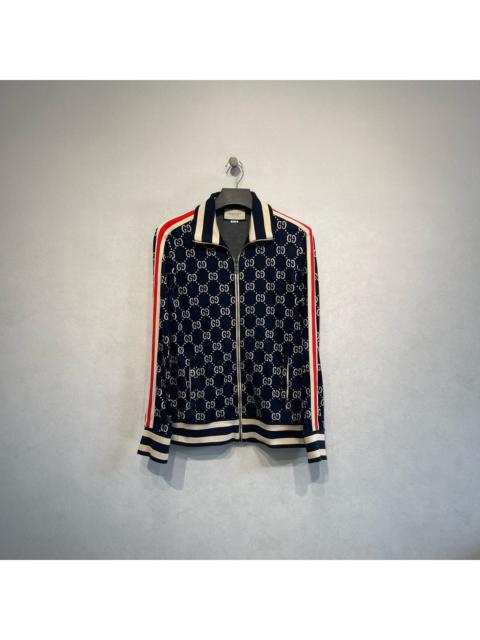 GUCCI Gucci blue double G logo print zip-up jacket