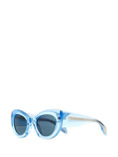 Alexander McQueen Alexander Mcqueen Women Light-Blue Acetate The Curve Sunglasses