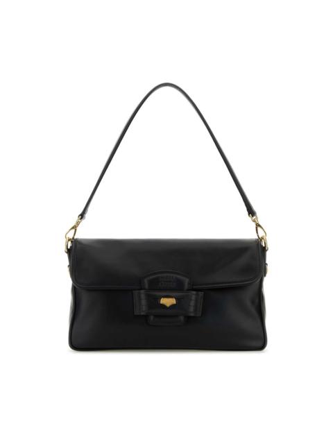 Miu Miu Miu Miu Black Leather Penny Shoulder Bag