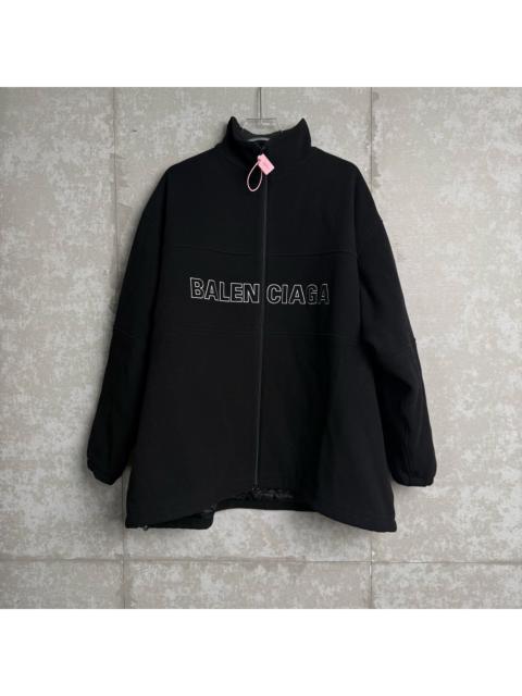 BALENCIAGA Balenciaga Black Large Logo Wool Coat