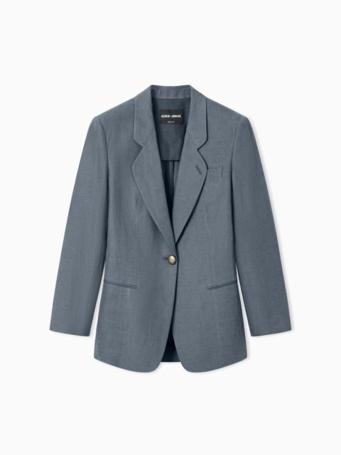 GIORGIO ARMANI SINGLE-BREASTED LINEN JACKET