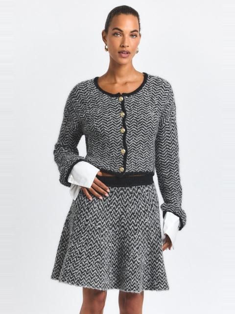 DEREK LAM 10 CROSBY IMOGEN HERRINGBONE KNIT MINI SKIRT