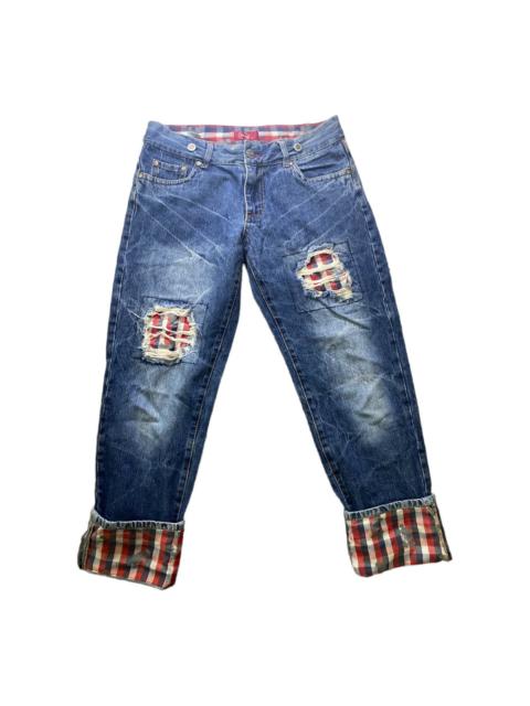 Other Designers Vintage - 90s patchwork mickey jeans