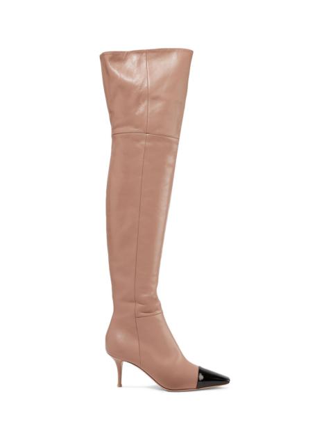Gianvito Rossi 70 two-tone leather over-the-knee boots