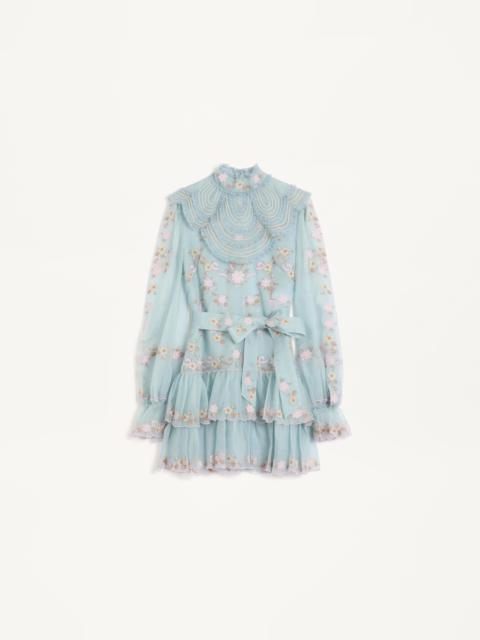 SHORT EMBROIDERED ORGANZA DRESS