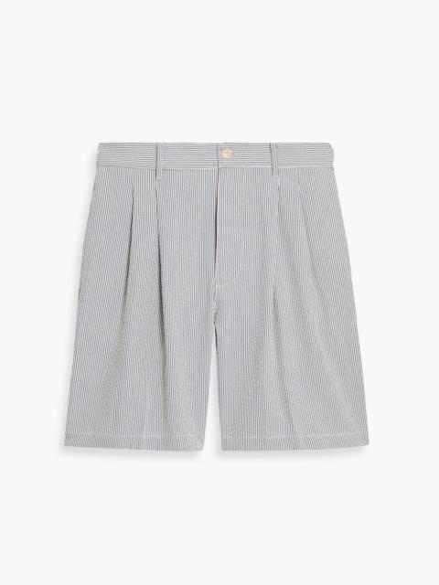 Other Designers Striped cotton-seersucker shorts